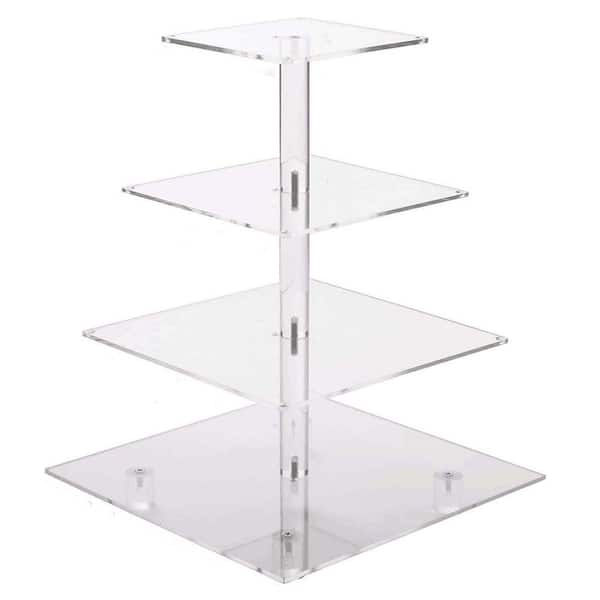Clear 12 in. Square Acrylic Cupcake Display Stand Decorative Stand