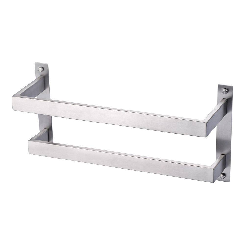 16 in. Wall Mounted Double Towel Bar Bath Hardware Accessory in Brushed Nickel price history on PriceWatchPro