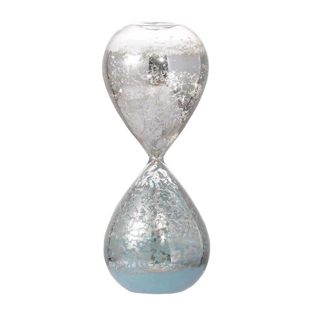 Silver Hourglass Sand Glass Timer 30-Minute Jade Sand