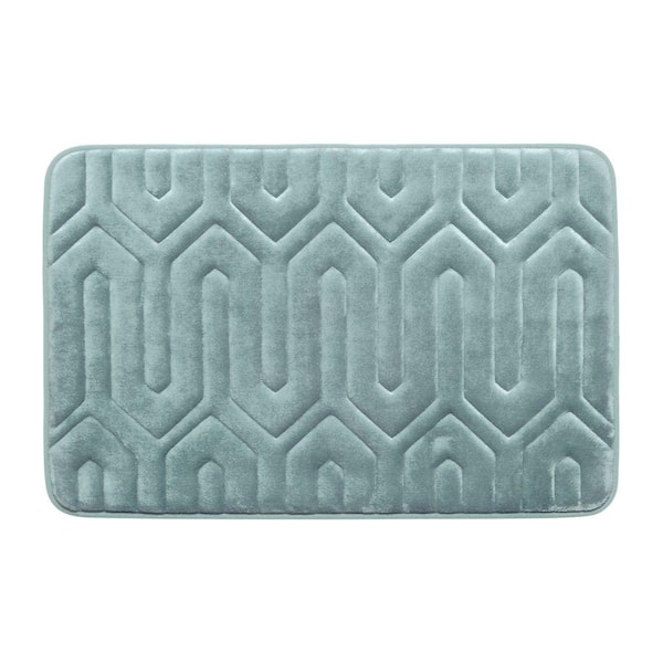 BounceComfort Thea Aqua 17 in. x 24 in. Memory Foam Bath Mat