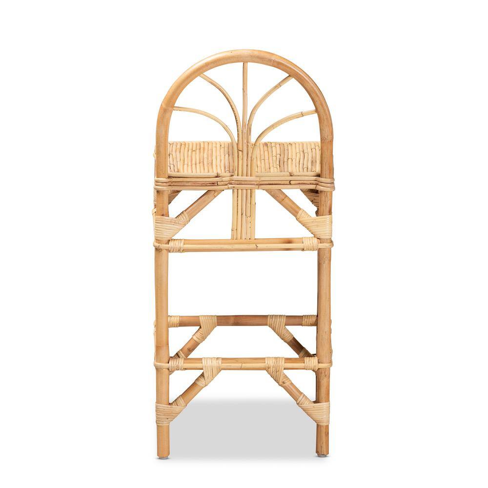 Seville Handmade Rattan Natural Counter Stool with Curved Backrest