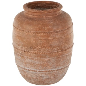 Brown Mediterranean Inspired Magnesium Oxide Decorative Vase