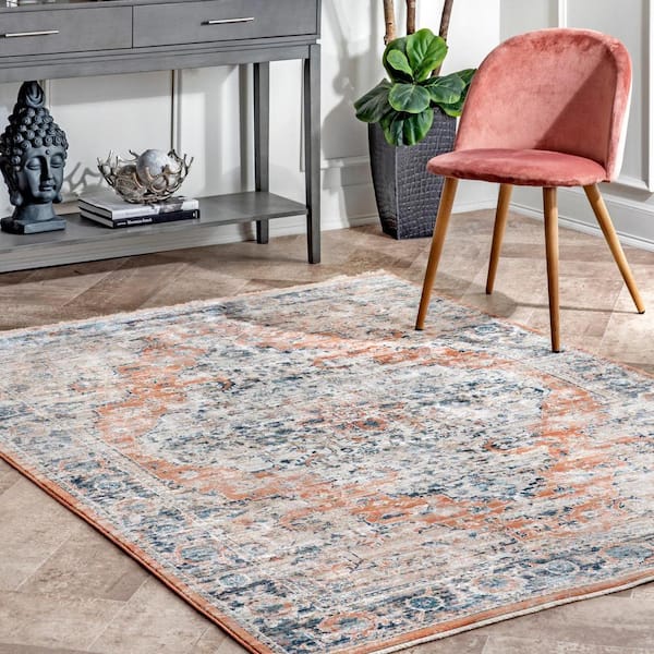 Piper Shaded Snowflakes Beige 6 ft. x 6 ft. Square Rug