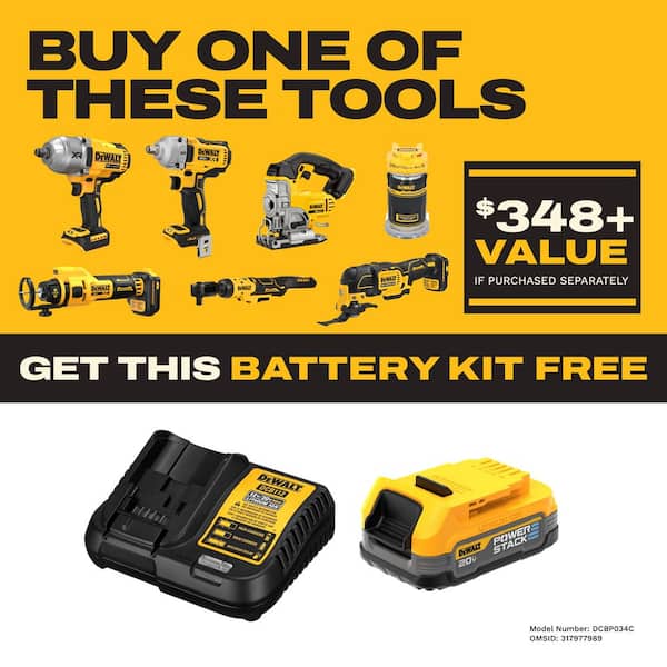 20V MAX POWERSTACK Lithium-Ion Compact Battery Starter Kit with 1.7 Ah Battery and Charger
