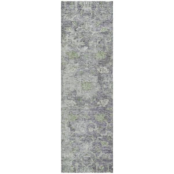 Dream Shag Premium Machine Washable Abstract ADS801 Plum 2 ft. x 7 ft. Runner Rug