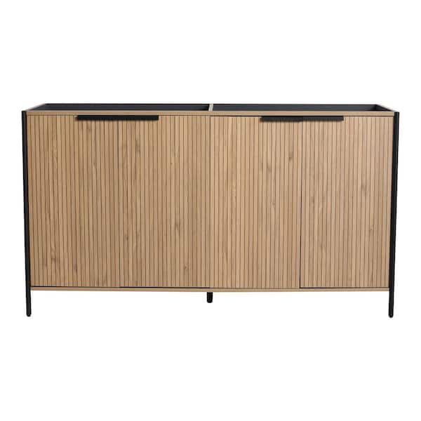 58.69 in. Bath Vanity Cabinet without Top in Light Coffee Unassembled