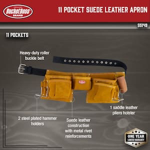 11 Pocket Suede Leather Carpenter Work Apron