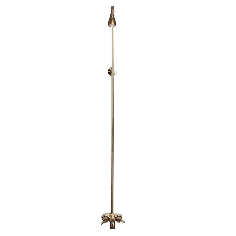 Polished Brass Wall Mounted Handheld Shower with Slidebar