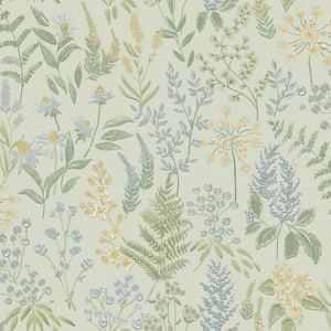 Floral Sprig Blue Non-Pasted Wallpaper (Covers 56 sq. ft.)
