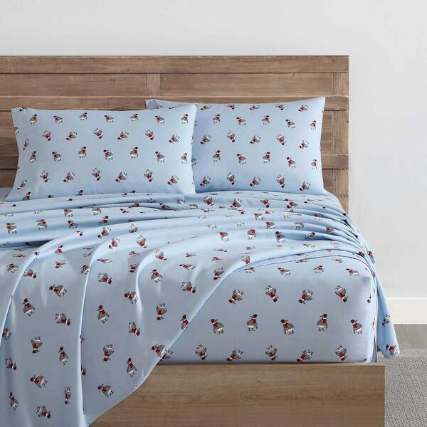 Pendleton 4 Piece Flannel hotsell Sheet Set QUEEN Pearce Plaid 100% Cotton Blue White