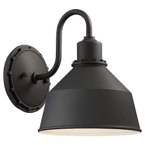 Mantiel Collection 1-Light Black Finish Outdoor Wall Lantern Sconce