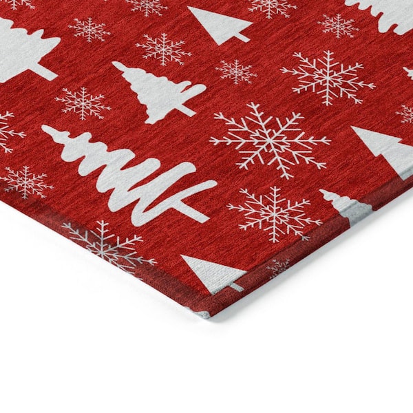 Chantille Machine Washable Indoor/Outdoor Abstract ACN1815 Red 8 ft. x 10 ft. Area Rug