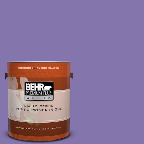 BEHR Premium Plus Ultra 1 gal. #640B-6 Grape Parfait Hi-Gloss Enamel Interior Paint and Primer in One