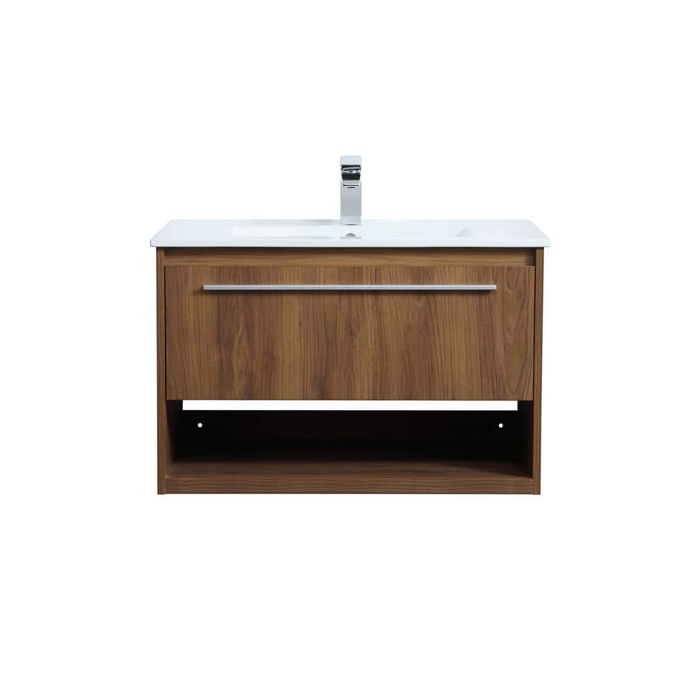 Simply Living 30 in. W x 18.31 in. D x 19.69 in. H Bath Vanity in Walnut Br