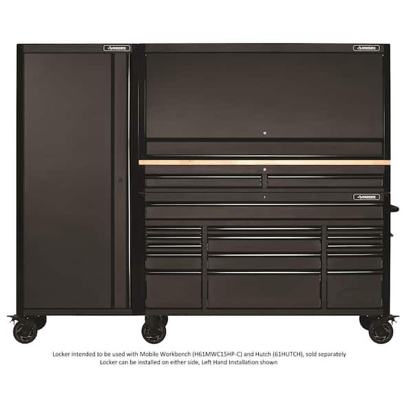 Husky Tool Storage 27 in. W x 23 in. D Heavy Duty Matte Black 4-Shelf Rolling Side Tool Locker