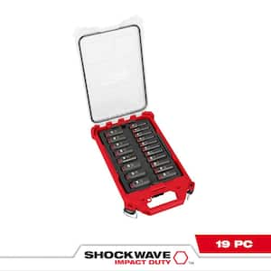 SHOCKWAVE Impact-Duty 3/8 in. Drive Metric Deep Well Impact PACKOUT Socket Set (19-Piece)