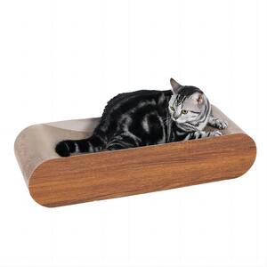 Tidoin Cat Scratcher Cardboard Lounge Bed with Bell Ball Toy DHS