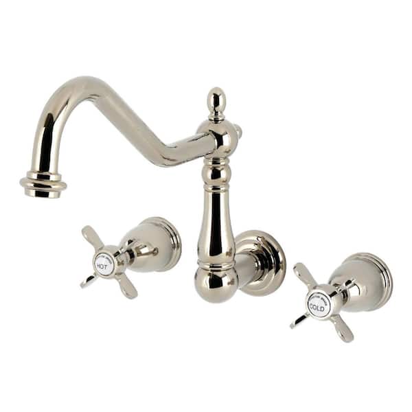 Essex 2-Handle Wall Mounted Roman Tub Faucet in Polished Nickel