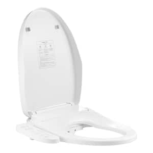 Elongated Bidet Toilet Seat, Electric Bidet Seat for Elongated Toilets with Feminine Wash and Warm Water Wash in White