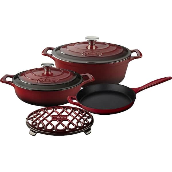 La Cuisine PRO Range 6-Piece Cast Iron Cookware Set in Ruby