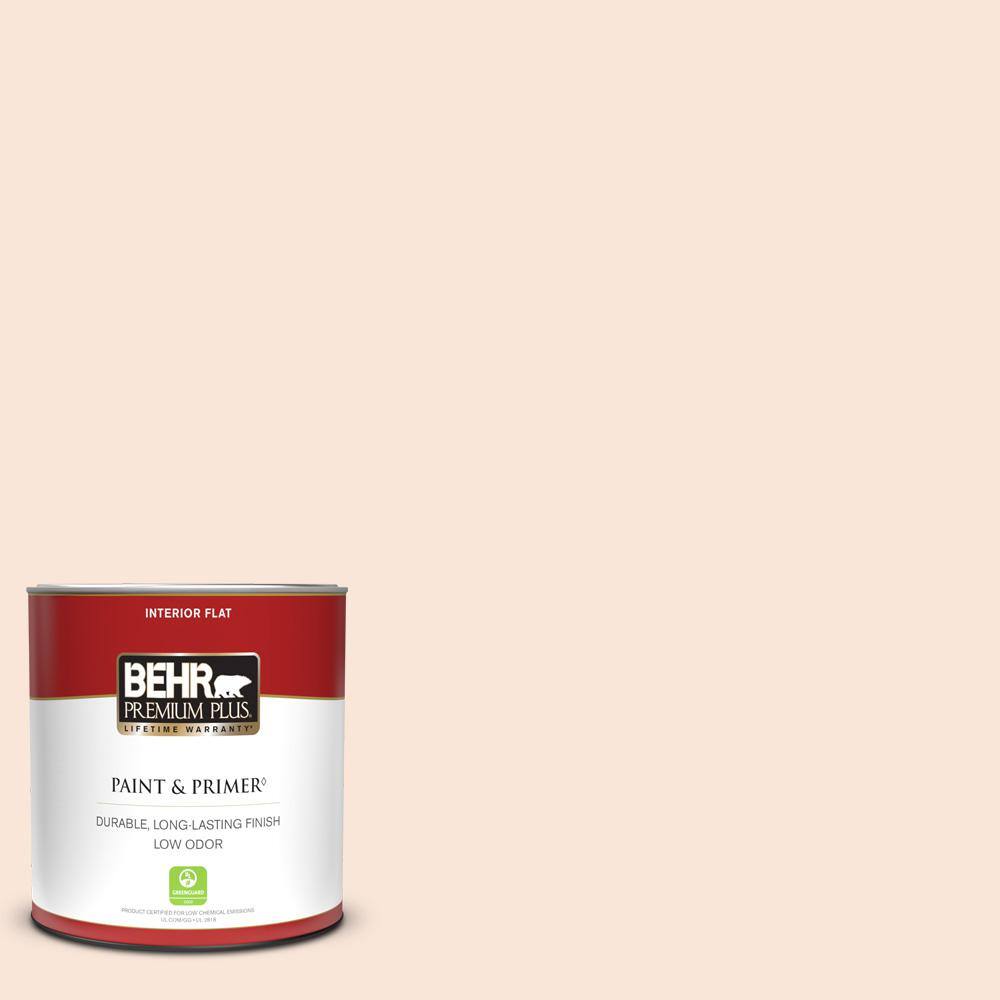 BEHR PREMIUM PLUS 1 qt. RDW04 Illuminated Flat Low Odor Interior Paint & Primer 105004 The