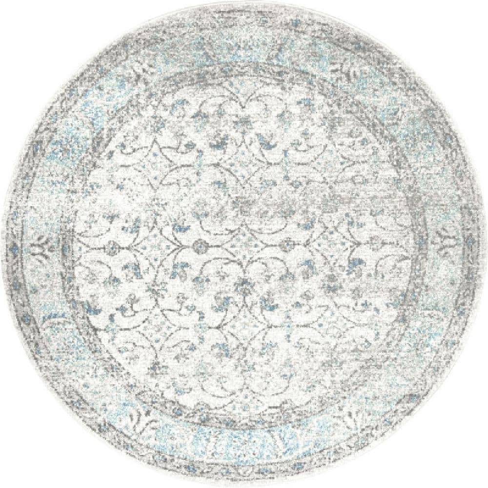 nuLOOM Rio 8 ft. x 8 ft. Vintage Aqua Indoor Round Rug RZBD19A