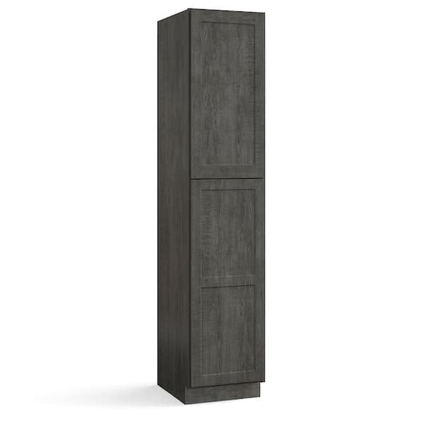 Hausvita 18 in. W x 24 in. D x 96 in. H in Shaker Charcoal Plywood Ready to Assemble Floor Wall Pantry Kitchen Cabinet