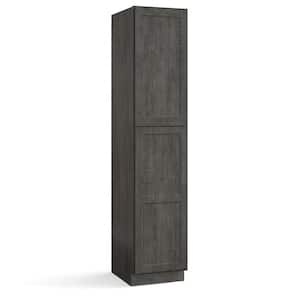 18 in. W x 24 in. D x 96 in. H in Shaker Charcoal Plywood Ready to Assemble Floor Wall Pantry Kitchen Cabinet