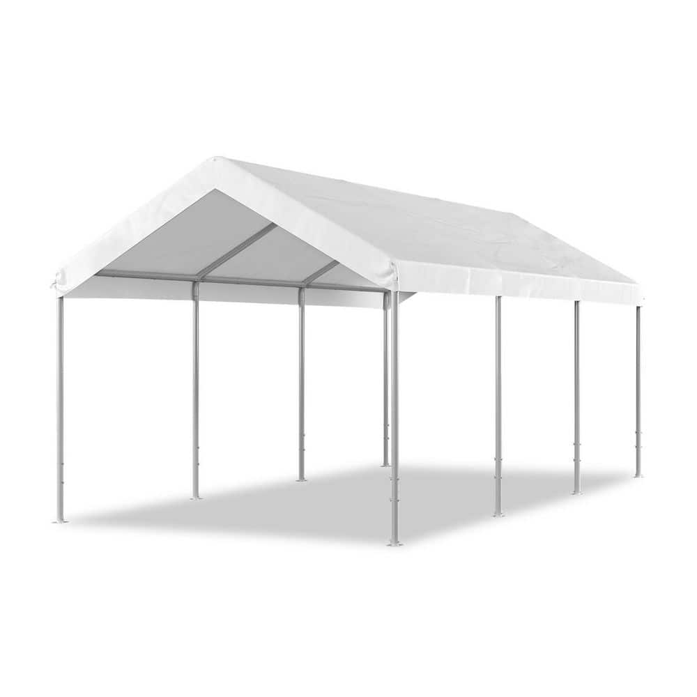 Sizzim 10 ft. W x 20 ft. D Adjustable Soft Top Carport with Steel