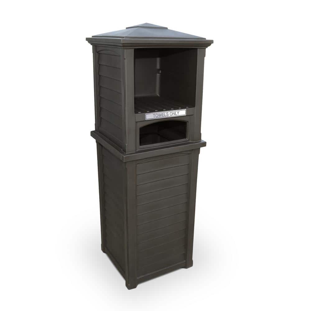 Espresso Polyethylene Freestanding Pool & Spa Towel Valet