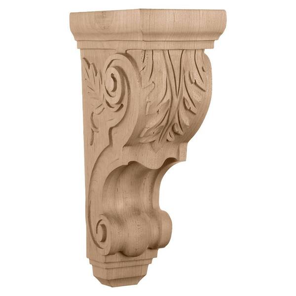 Ekena Millwork 5 in. x 7-1/4 in. x 14-1/4 in. Mahogany Large Traditional Acanthus Corbel