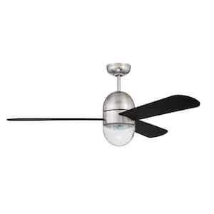 Pill 52 in. Integrated LED Indoor Dual Mount Brushed Polished Nickel Ceiling Fan, Smart Wi-Fi Enabled Remote and Light