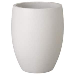 22 in. D x 27 in. H White Terrazzo Round Planter with Drainage Hole