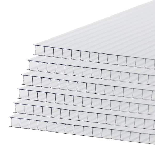 Aoodor 62 in. W x 28 in. D x 13/64 in. (5 mm) Clear Monolayer Polycarbonate Sheet Gazebo Roof Panel (6-Pack)