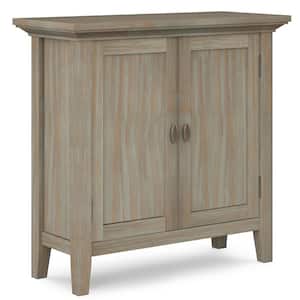Redmond Solid Wood 32 in. Wide Transitional Low Storage Cabinet in Distressed Grey