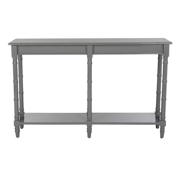SAFAVIEH Noam 51 in. Gray Wood Console Table