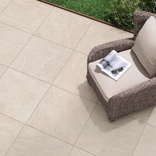 Corso Italia Alpe White 24 in. x 24 in. x 0.75 in. Stone Look