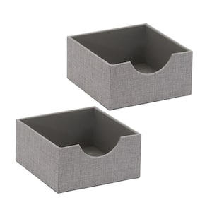 6 in. x 3 in. Silver, Stackable, Material Covered Drawers (2-Piece)