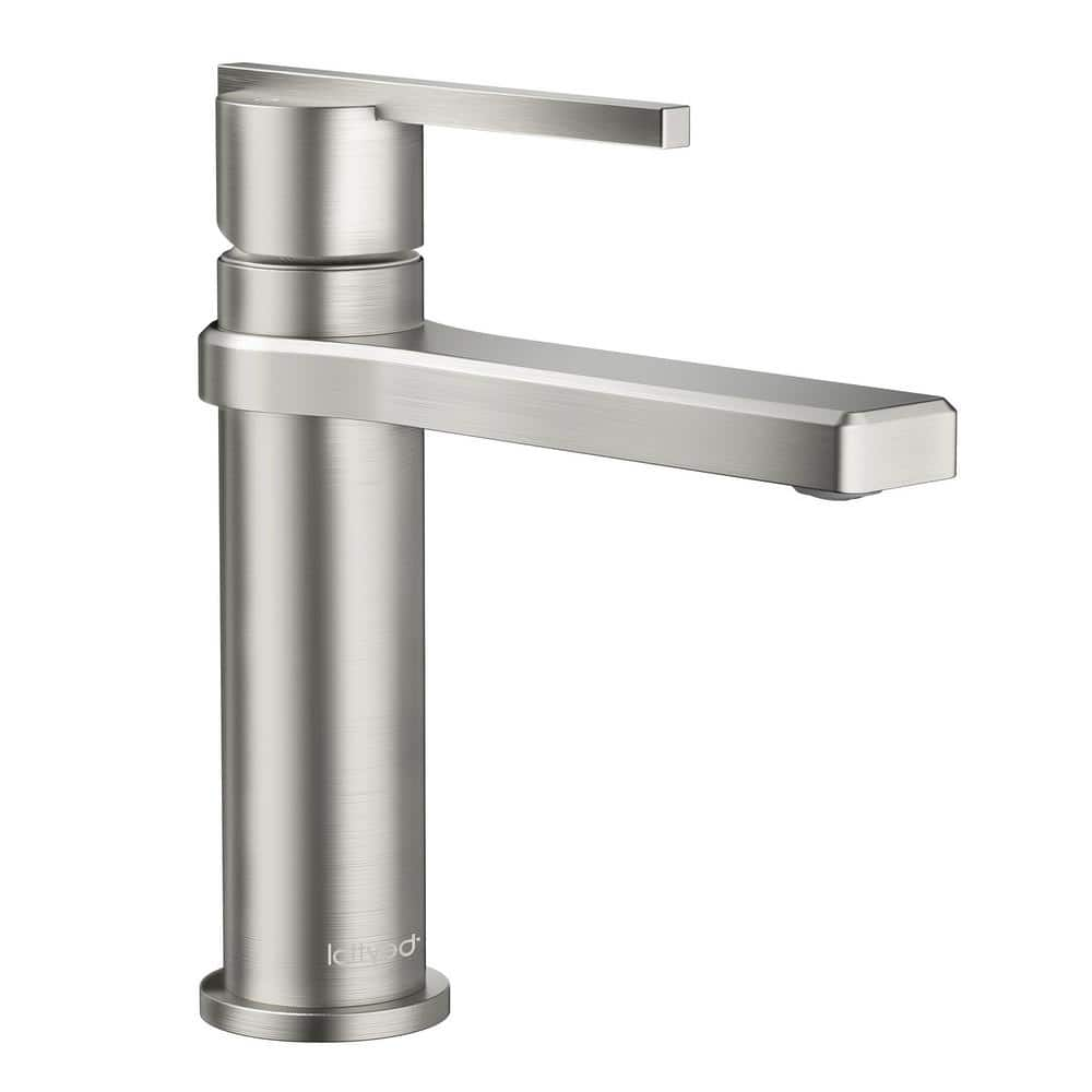 Miscool Nicol Single Handle Single Hole Bathroom Faucet in Brushed ...