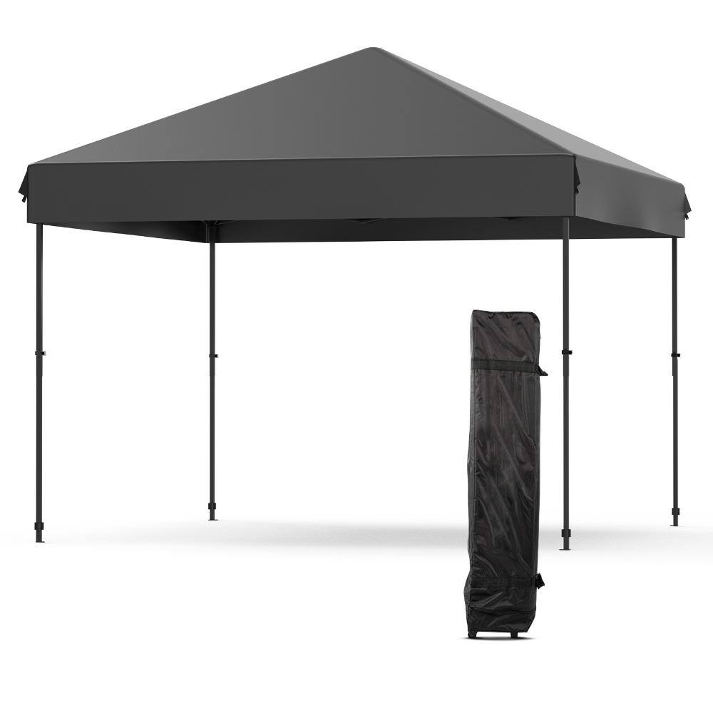 One-Button Immediate Setup 10x10 Pop Up Canopy Tent - Heavy-Duty Rust-Resistant Frame, 3 Height Adjust Black price history on PriceWatchPro