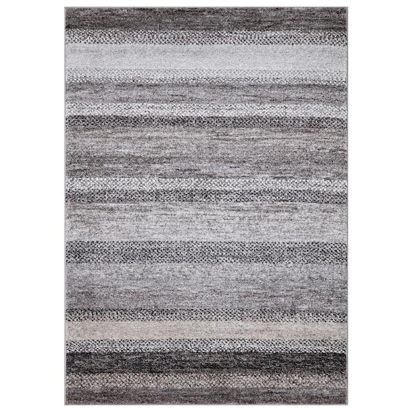 Concord Global Trading Positano Collection Florencia Gray 3 ft. x 5 ft. Stripe Area Rug