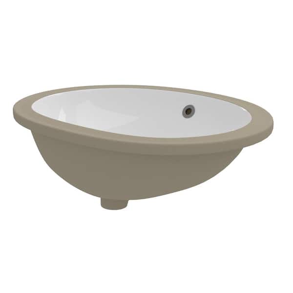 Zeafive 19 in. Undermount Bathroom Sink in White Oval U