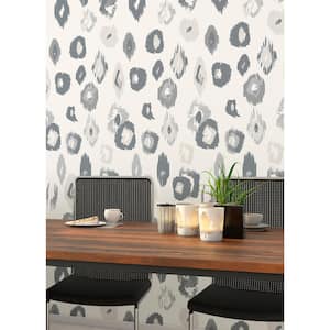 Amara Light Grey Animal Ikat Wallpaper Sample