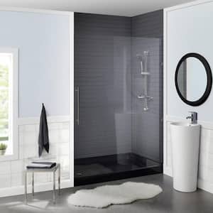 Voltaire 60 in. x 36 in. Acrylic Single-Threshold Left Drain Shower Base in Black