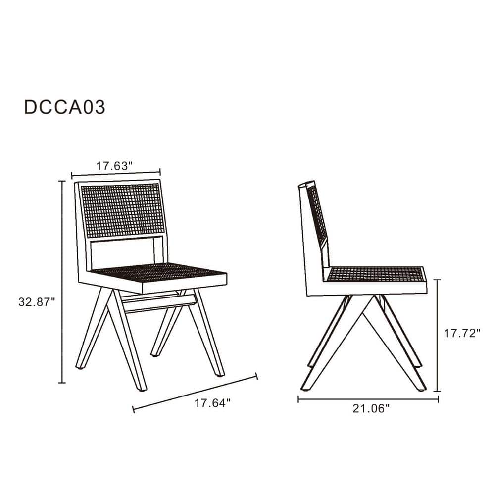 Elevated Nature Cane High-Back Side Chair in Natural Beige
