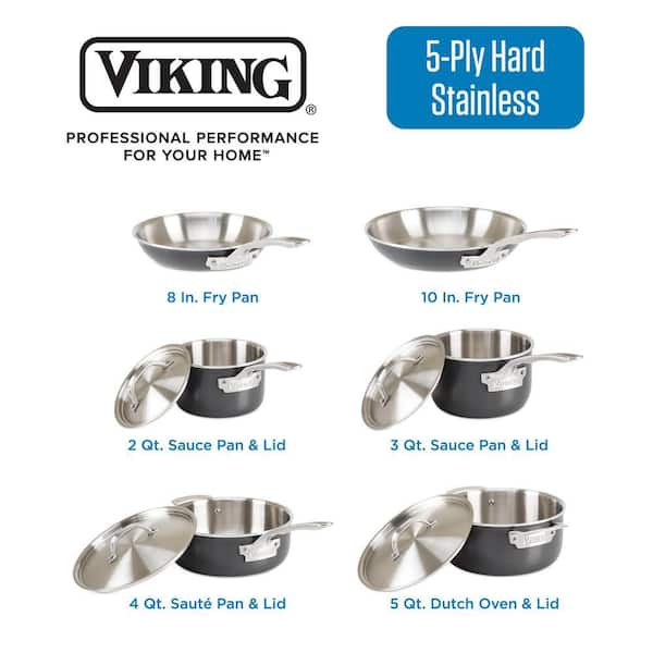 Viking 5-Ply Hard Anodized 10-piece Cookware Set with Stainless