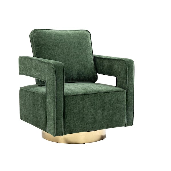 anpport Green Modern Swivel Open Back Arm Chair with 1-Pillow For Nursery Bedroom Living Room
