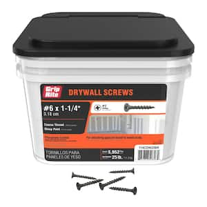 #6 x 1-1/4 in. #2 Phillips Bugle Head Coarse Thread Sharp Point Drywall Screws 25 lb. bucket