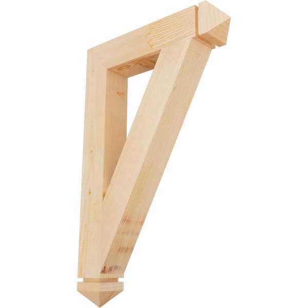 Ekena Millwork 3.5 in. x 34 in. x 22 in. Douglas Fir Traditional Arts and Crafts Smooth Bracket