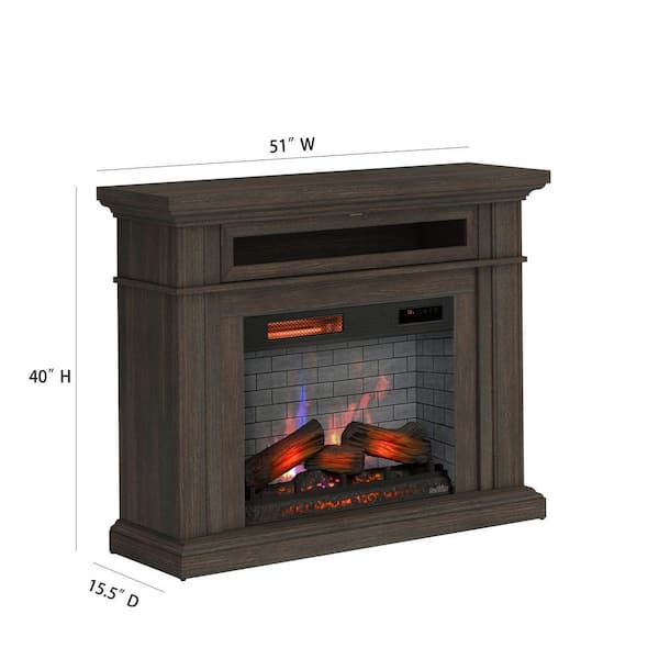 Twin Star Home Duraflame 51 in. Freestanding Wall Mantel Electric